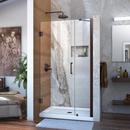 40 in. Frameless Hinged Shower Door with Clear Glass in Oil Rubbed Bronze