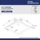 DreamLine White 36 x 36 in. Double Threshold Shower Base with Corner Drain 