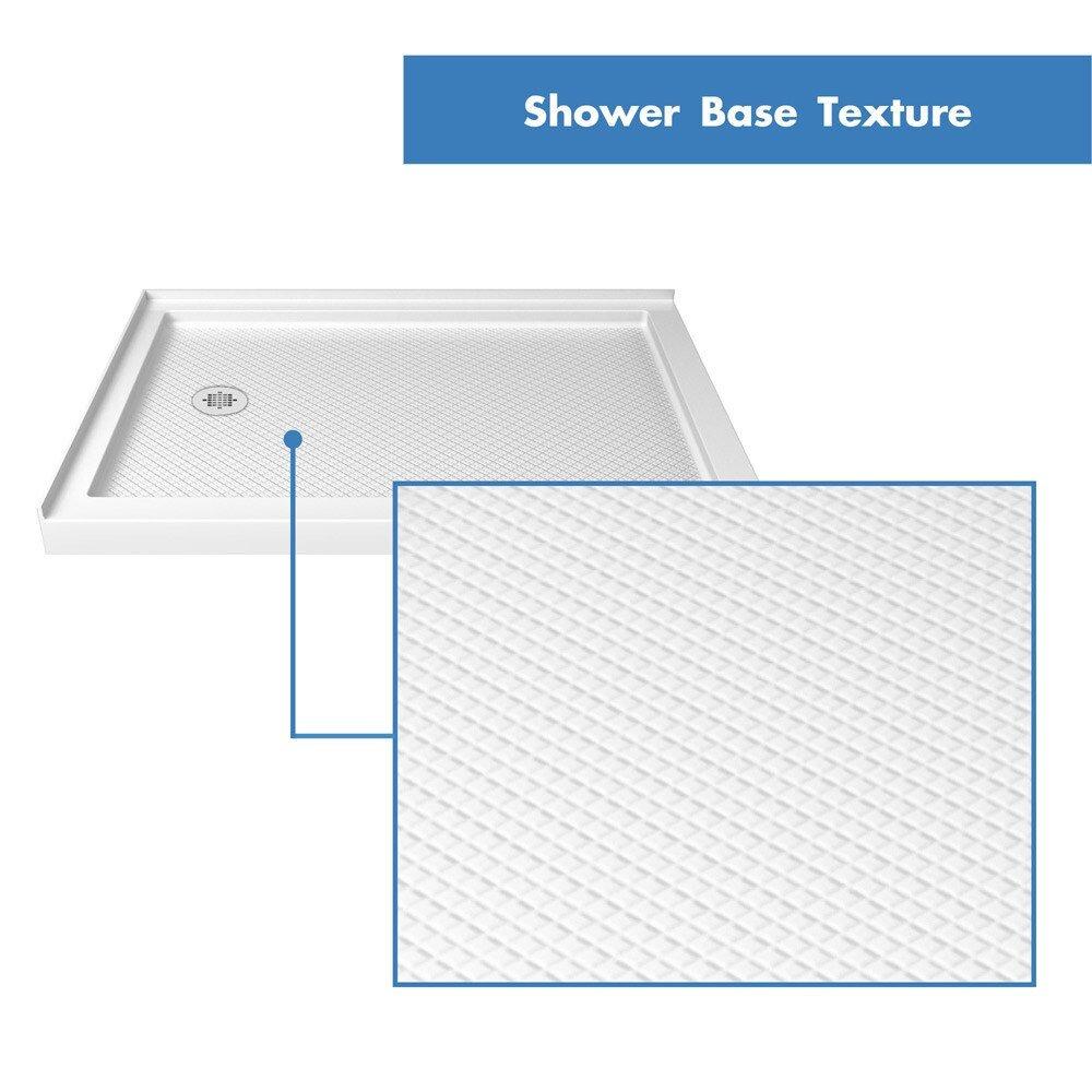 DreamLine White 36 x 36 in. Double Threshold Shower Base with Corner Drain 