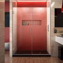 58-1/2 in. Frameless Hinged Shower Door with Clear Tempered Glass in Brushed Nickel