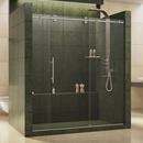 72 in. Frameless Sliding Shower Door with Clear Tempered Glass in Brushed Stainless Steel