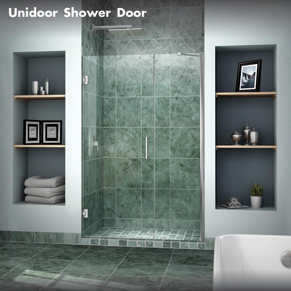 DreamLine Chrome 40 in. Frameless Hinged Shower Door with Clear Glass 