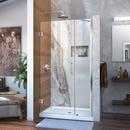 40 in. Frameless Hinged Shower Door with Clear Glass in Polished Chrome