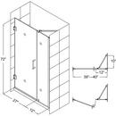 DreamLine Chrome 40 in. Frameless Hinged Shower Door with Clear Glass 
