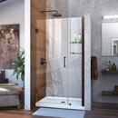 40 in. Frameless Hinged Shower Door with Clear Glass in Oil Rubbed Bronze