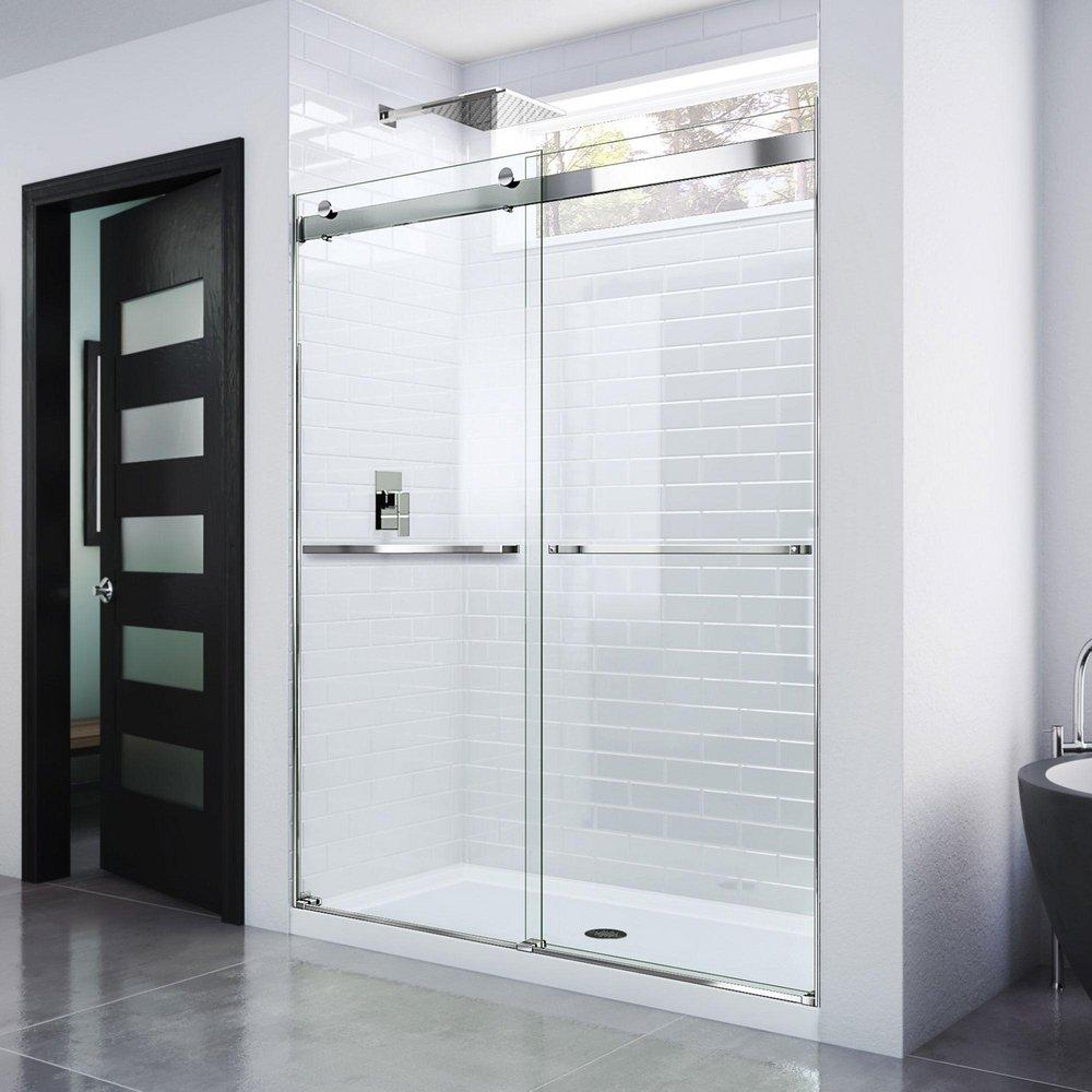 DreamLine Chrome 60 in. Frameless Bypass Shower Door with Clear Tempered Glass 