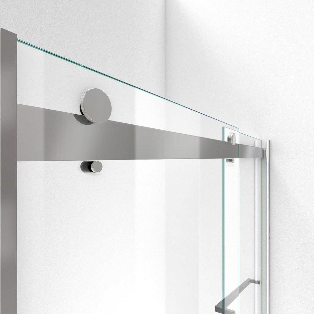 DreamLine Brushed Nickel 60 in. Frameless Bypass Shower Door with Clear Tempered Glass 