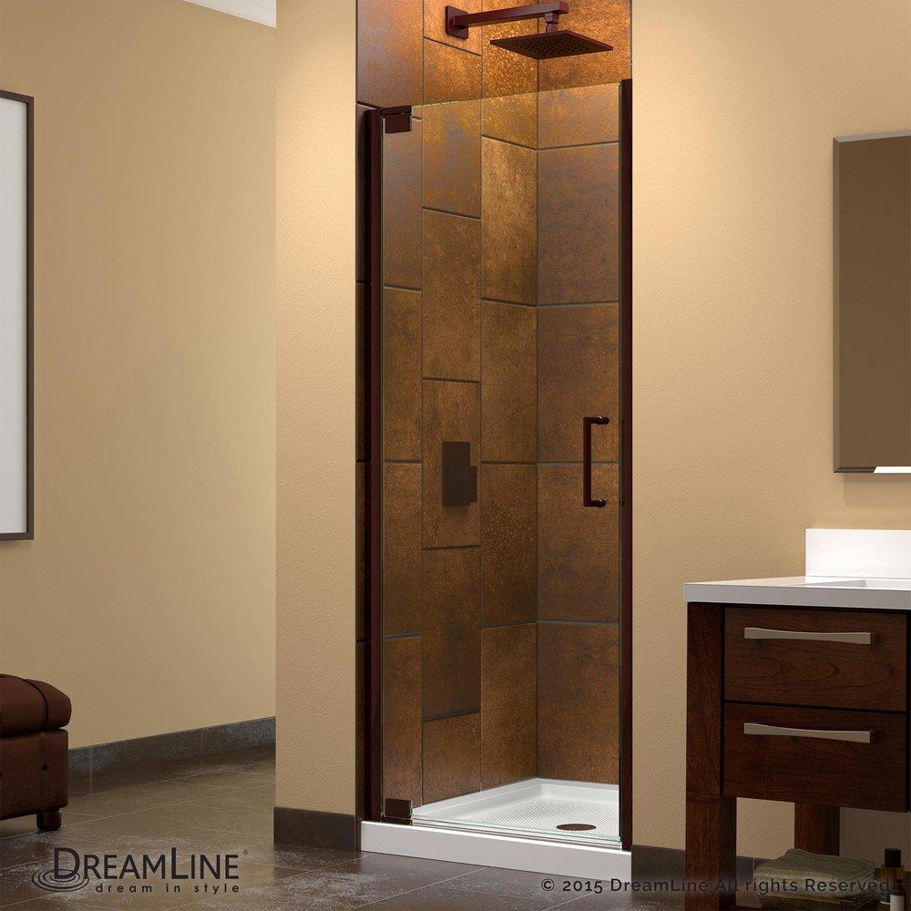 DreamLine Oil Rubbed Bronze 30-3/4 in. Frameless Pivot Shower Door with Tempered Glass 