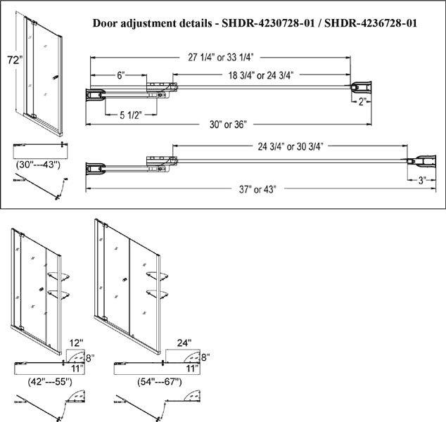 DreamLine Chrome 31 in. Frameless Pivot Shower Door with Clear Tempered Glass 