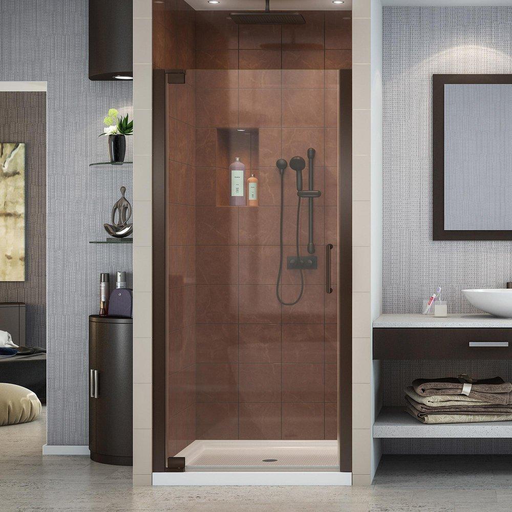 DreamLine Oil Rubbed Bronze 32-1/2 in. Frameless Pivot Shower Door with Tempered Glass 