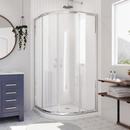 34-3/8 in. Frameless Sliding Shower Enclosure with Clear Glass in Polished Chrome