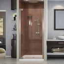 34-1/4 in. Frameless Pivot Shower Door with Tempered Glass in Brushed Nickel