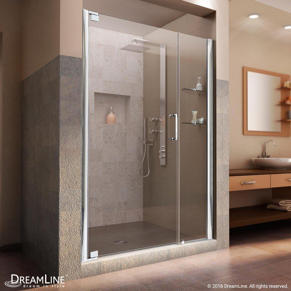 DreamLine Chrome 48 in. Frameless Pivot Shower Door with Tempered Glass 
