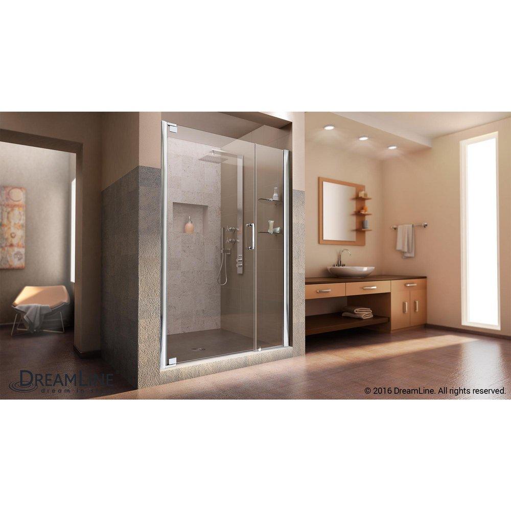DreamLine Chrome 48 in. Frameless Pivot Shower Door with Tempered Glass 