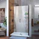 46 in. Frameless Hinged Shower Door with Tempered Glass in Oil Rubbed Bronze