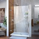 46 in. Frameless Hinged Shower Door with Tempered Glass in Polished Chrome