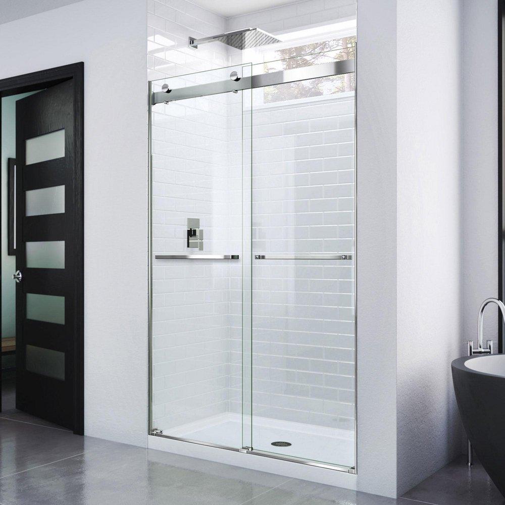 DreamLine Chrome 48 in. Frameless Bypass Shower Door with Clear Tempered Glass 