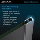 DreamLine Brushed Nickel 60 in. Frameless Sliding Shower Door with Left Wall Bracket 