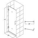 DreamLine Chrome 26 in. Frameless Hinged Shower Door with Clear Glass 