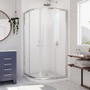 34-3/8 in. Frameless Sliding Shower Enclosure with Frosted Glass in Polished Chrome