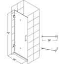 DreamLine Chrome 28 in. Frameless Hinged Shower Door with Clear Glass 