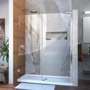 58 in. Frameless Hinged Shower Door with Tempered Glass in Polished Chrome
