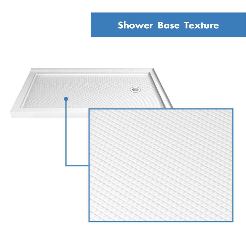 DreamLine White 34 x 48 in. Double Threshold Shower Base with Right Drain 