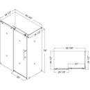 DreamLine Polished Stainless Steel 76 x 34-1/2 in. Frameless Sliding Shower Door 