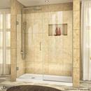 DreamLine Brushed Nickel 46-1/2 in. Frameless Hinged Shower Door with Clear Tempered Glass 