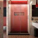 DreamLine Brushed Nickel 46-1/2 in. Frameless Hinged Shower Door with Clear Tempered Glass 