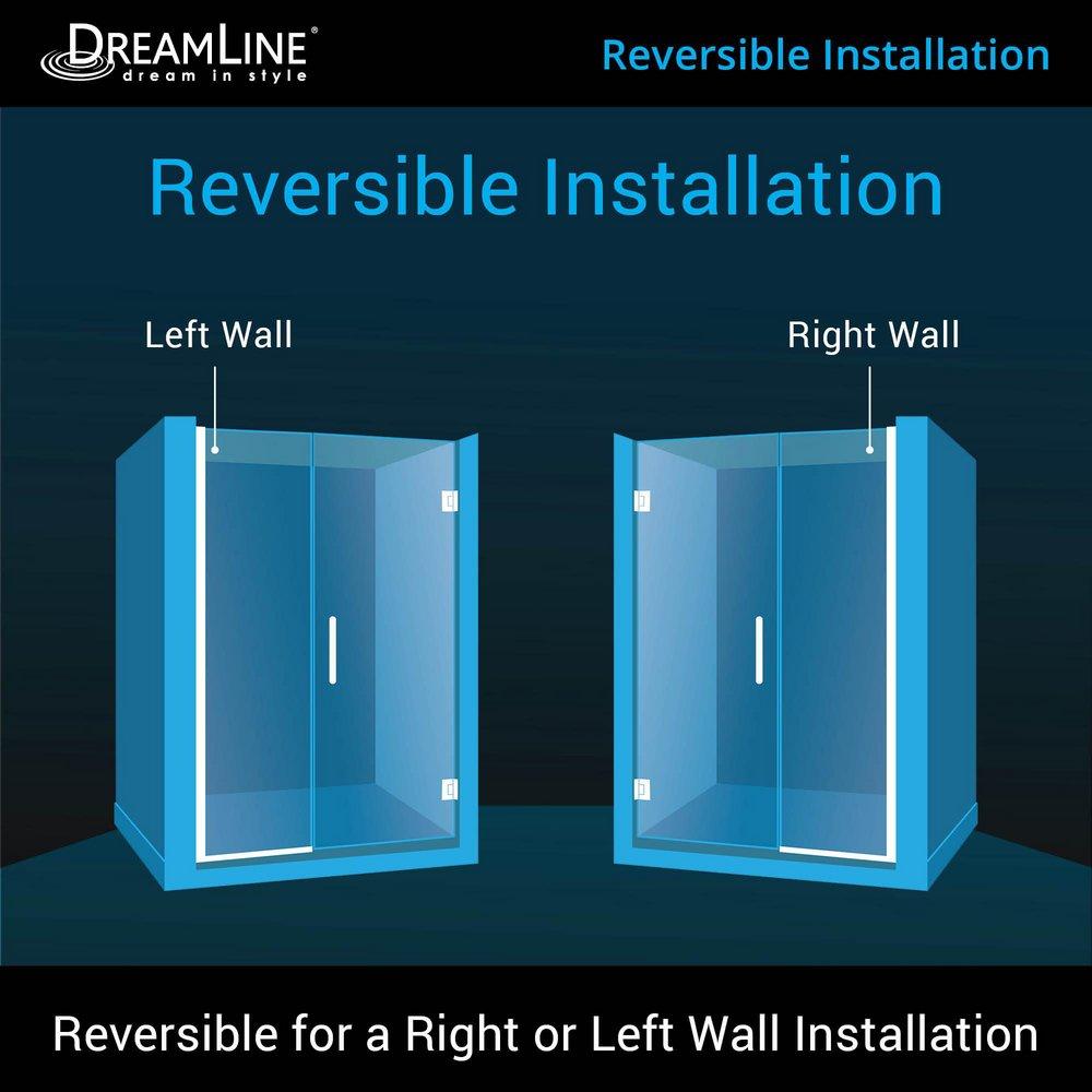 DreamLine Oil Rubbed Bronze 46-1/2 in. Frameless Hinged Shower Door with Clear Tempered Glass 