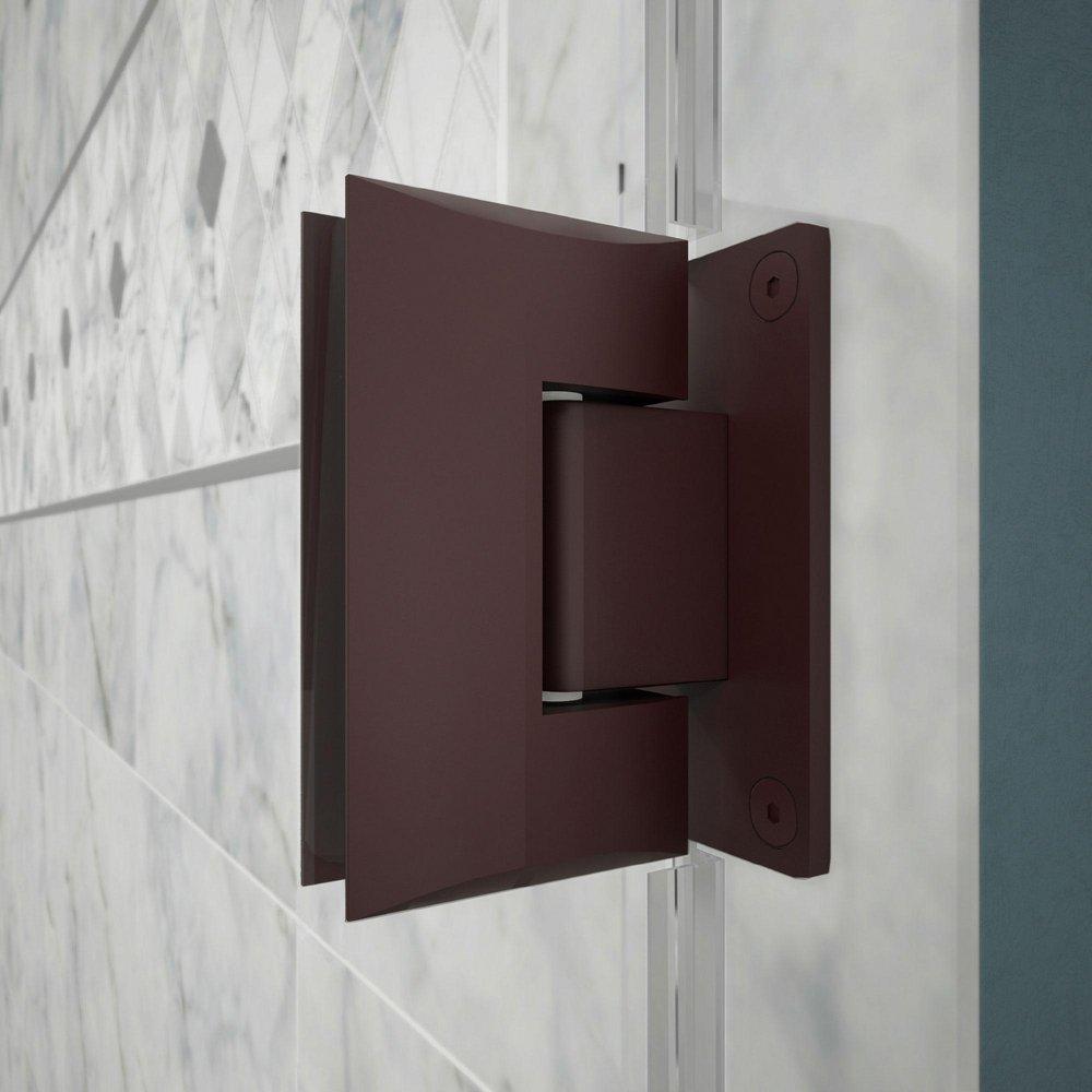 DreamLine Oil Rubbed Bronze 46-1/2 in. Frameless Hinged Shower Door with Clear Tempered Glass 