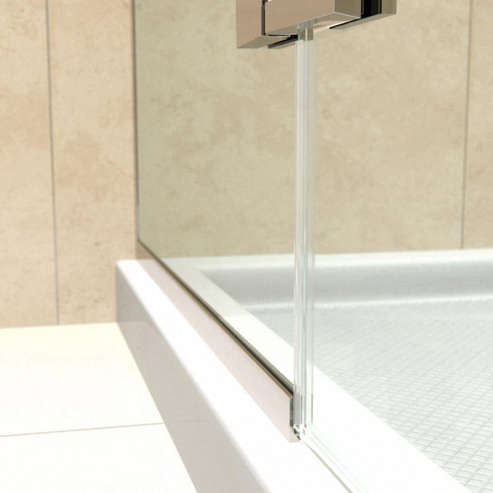 DreamLine Brushed Nickel 45 in. Frameless Hinged Shower Door with Clear Tempered Glass 