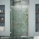 DreamLine Brushed Nickel 41 in. Frameless Hinged Shower Door with Tempered Glass 