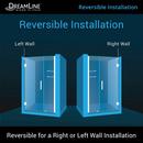 DreamLine Brushed Nickel 41 in. Frameless Hinged Shower Door with Tempered Glass 