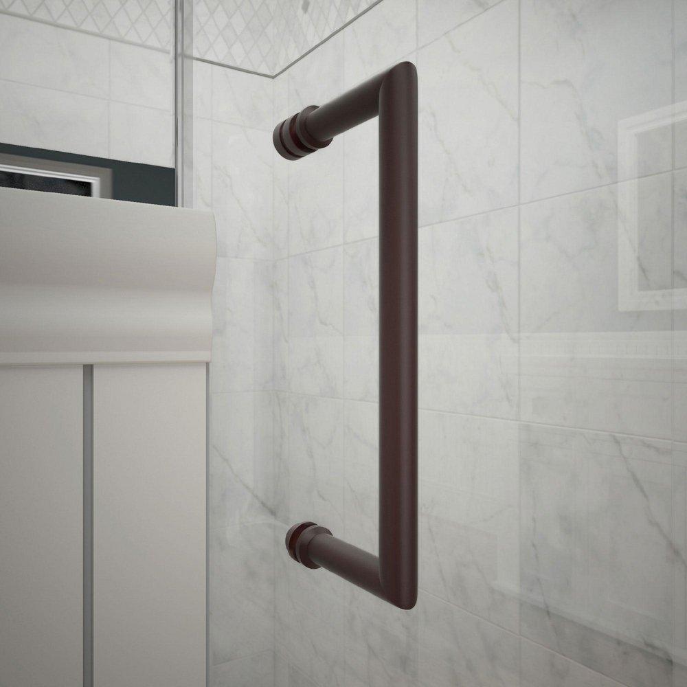 DreamLine Oil Rubbed Bronze 41 in. Frameless Hinged Shower Door with Tempered Glass 