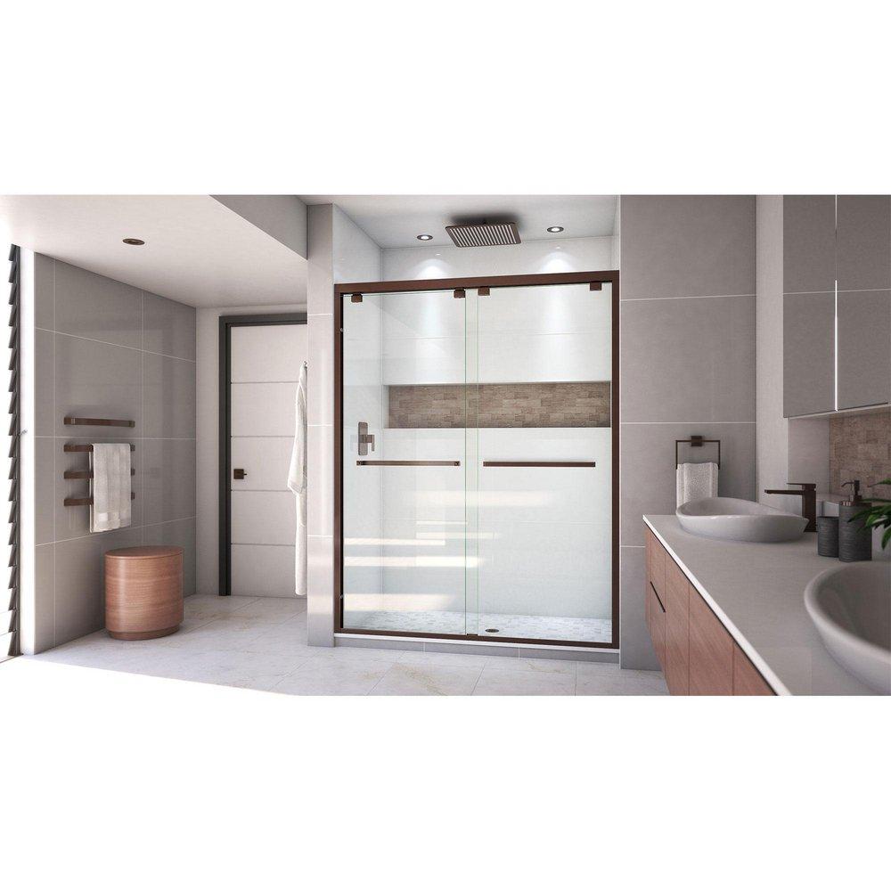 DreamLine Oil Rubbed Bronze 60 in. Frameless Bypass Sliding Shower Door with Clear Glass 