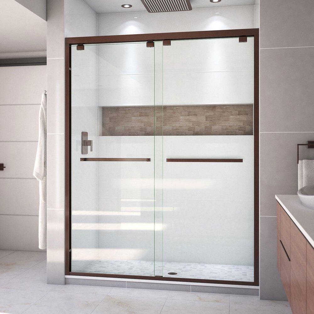 DreamLine Oil Rubbed Bronze 60 in. Frameless Bypass Sliding Shower Door with Clear Glass 