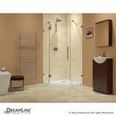 DreamLine Brushed Nickel 40-3/8 in. Frameless Hinged Shower Enclosure with Tempered Glass 