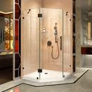 40-3/8 in. Frameless Hinged Shower Enclosure with Tempered Glass in Oil Rubbed Bronze