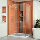 DreamLine Brushed Nickel 46-5/16 in. Frameless Hinged Shower Enclosure with Tempered Glass 