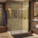 DreamLine Brushed Nickel 46-5/16 in. Frameless Hinged Shower Enclosure with Tempered Glass 