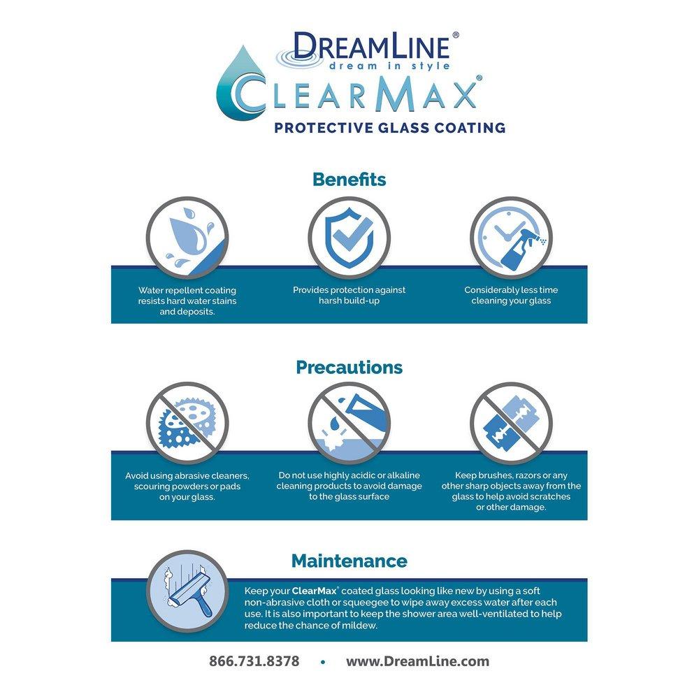 DreamLine Brushed Nickel 46-5/16 in. Frameless Hinged Shower Enclosure with Tempered Glass 