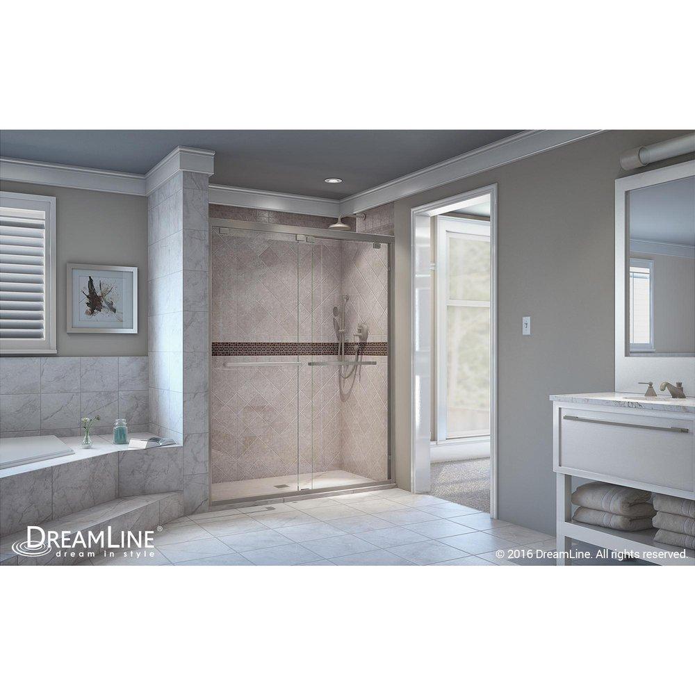 DreamLine Brushed Nickel 60 in. Frameless Bypass Sliding Shower Door with Clear Glass 