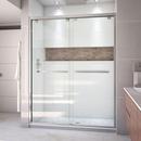 60 in. Frameless Bypass Sliding Shower Door with Clear Glass in Brushed Nickel