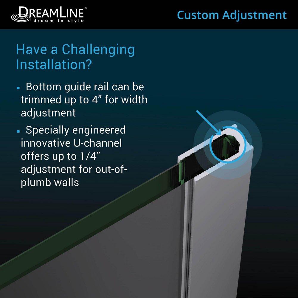 DreamLine Brushed Nickel 60 in. Frameless Sliding Shower Door with Right Wall Bracket 