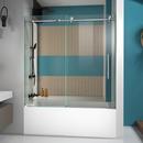 62 in. Frameless Sliding Shower Door in Polished Stainless Steel