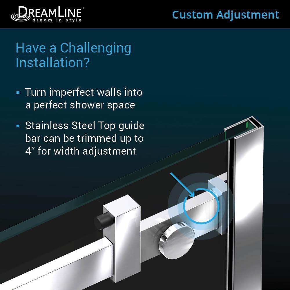 DreamLine Brushed Stainless Steel 60 in. Frameless Sliding Shower Door with Clear Tempered Glass 