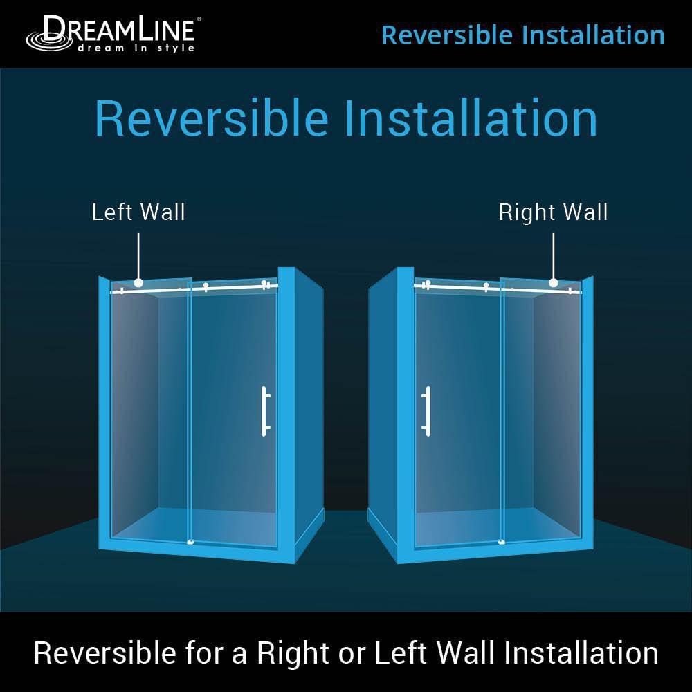 DreamLine Brushed Stainless Steel 60 in. Frameless Sliding Shower Door with Clear Tempered Glass 