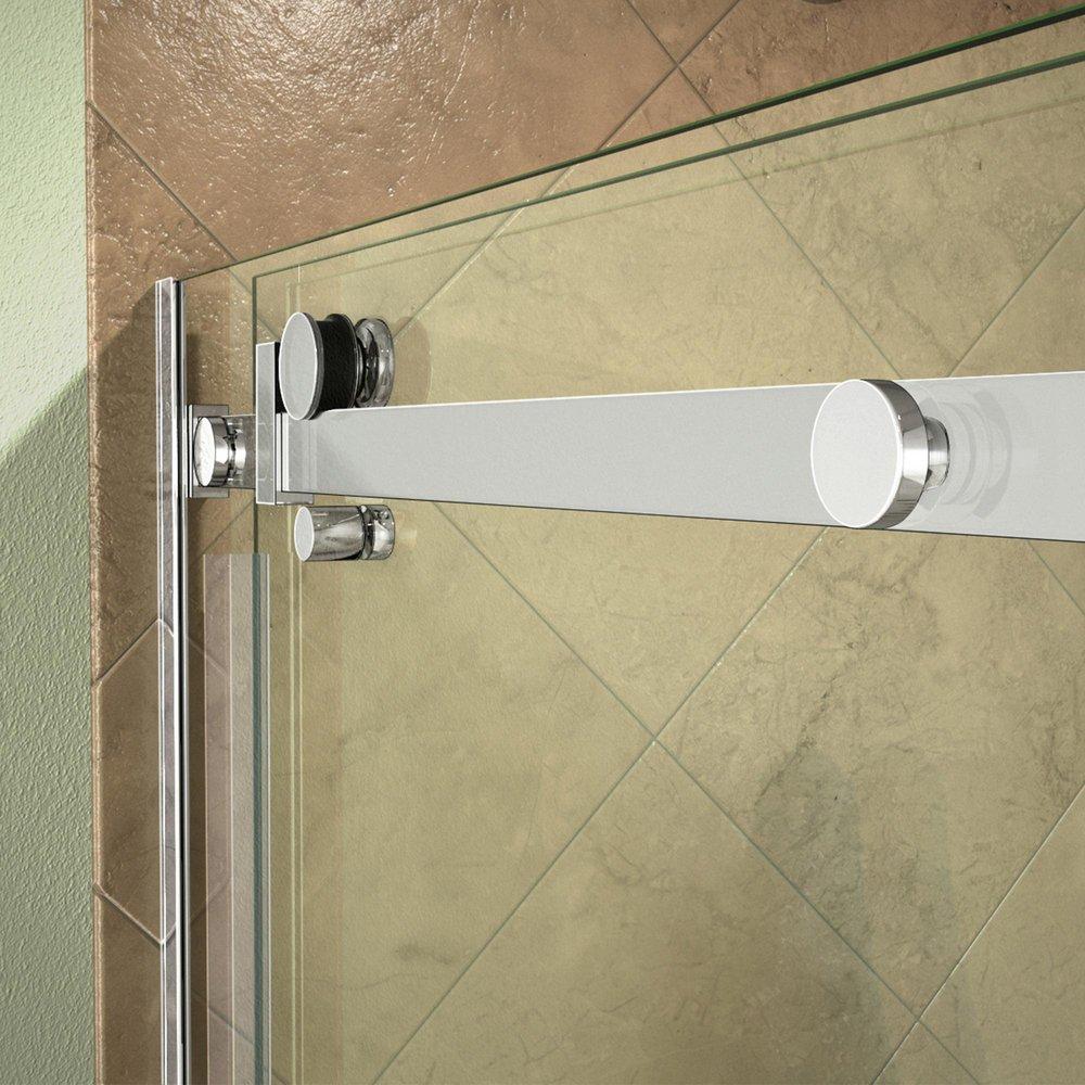DreamLine Brushed Stainless Steel 60 in. Frameless Sliding Shower Door with Clear Tempered Glass 